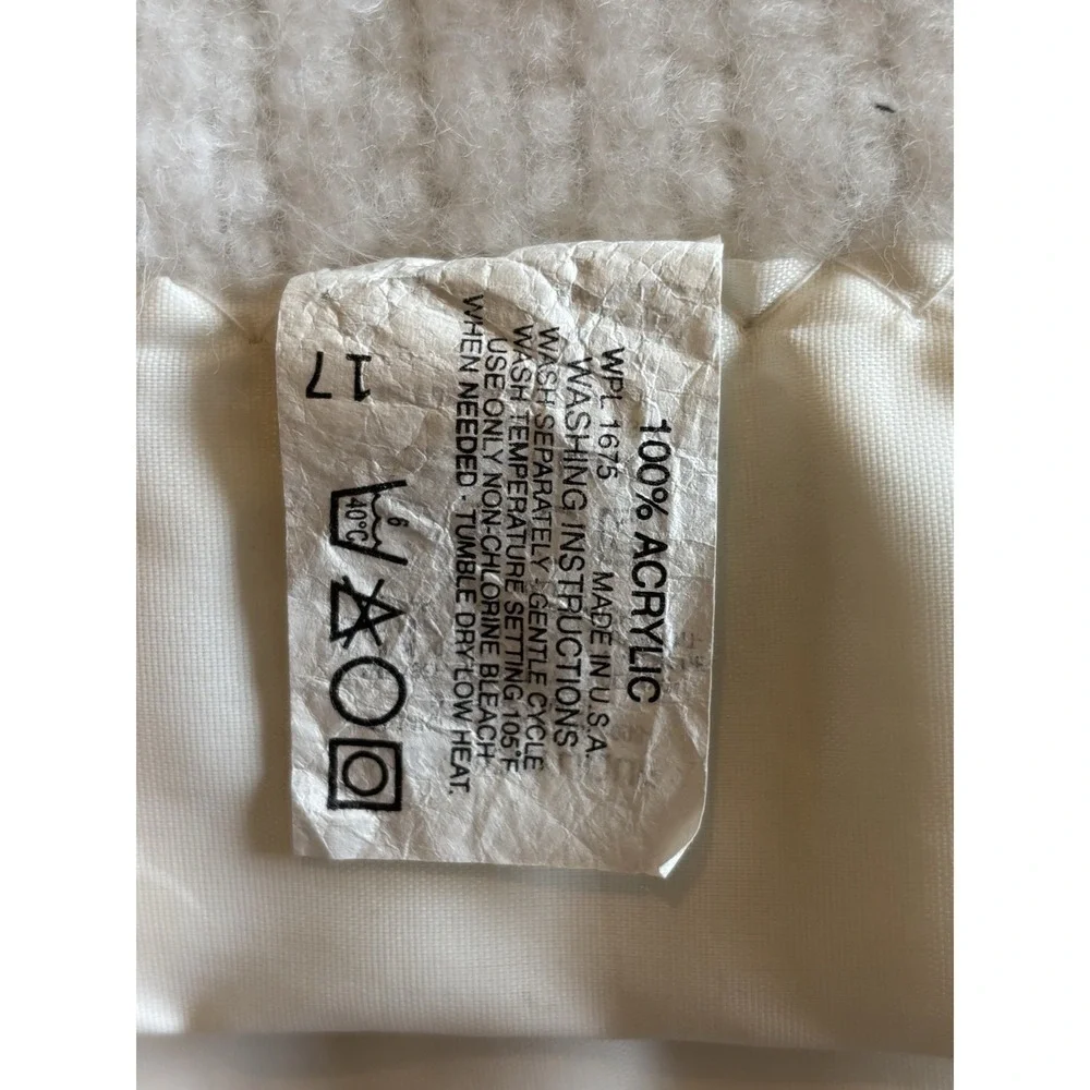 Vintage White Satin Like Trim Baby Blanket 59